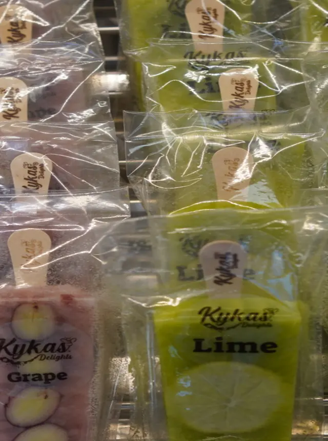 Grape paletas ready in the freezer